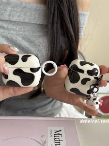 Korean Style Cow Pattern Airpods pro 2 Case Wireless Bluetooth Earphone Protective Cover Anti-Fall Cute Girl Style Soft Shell