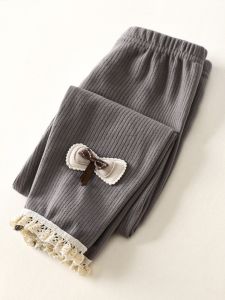 Baby Girls Thermal Trousers Autumn Spring Outerwear Velvet Nine-Piece Base Layer Pants Childrens Clothing Long Trousers