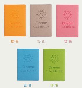 สมุดโน๊ต ลายยิ้ม สมุดบันทึก 95 แผ่น สมุดเลคเชอร์ 21.5x15cm สมุดเขียน สมุดไดอารี่ ปกหนังหนา สมุดโน๊ต No.3509MKK