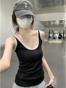 Áo Ba Lỗ Cổ Chữ U Gợi Cảm Phong Cách Mỹ Cổ Điển Dành Cho Nữ Mùa Hè Áo Khoác Ngoài Áo Ba Lỗ Ôm Vừa Vặn Mặc Ở Nhà Thường Ngày