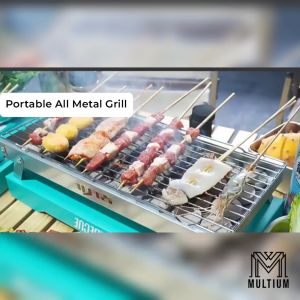 Portable BBQ Grill - Large +40 Pcs Charcoal  Disposable BBQ Grill Fast Ignition Portable Charcoal Grill for Indoor and Outdoor Picnic Stainless Steel Barbecue Household Grill with Charcoal