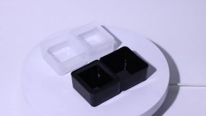 ⚑Black/White Plastic Breeding Feeders Box Anti-escape Reptile Snake Feeding Bowl Double Box 2 In 1 Worm Dish
