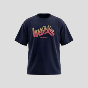 Trendy American Style Overlapping Logo Foamed Print Loose Short Sleeve T-shirt