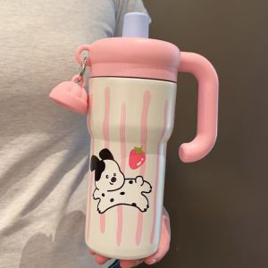 Cute Cartoon Cat Pattern Outdoor Portable Large Capacity Vacuum Flask