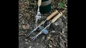 Stainless Steel Manual Weeder Bend-proof Weed Puller Wood Handle Weed Digging Puller Garden Tool