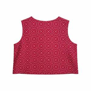 ❤️❤️Red Colour Modern Pattern Batik Stamp XL Size Crop Top Sleeveless❤️❤️