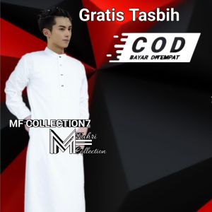 Jubah polos lengan panjang gamis pria muslim kancing Exclusive