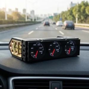 Auto Gauge Water Temperature Oil Temperature Oil Pressure Triple Continuous Meter 10 Background Light Colors Available