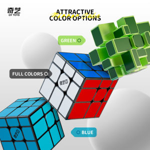 QiYi Mirror 3x3 Magic Cube Magnetic Blue Green Full Stickers Professional Puzzle Speed Cubes Toys Children For Gifts