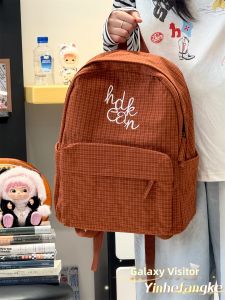 YINHEFANGKE | Retro Lightweight Ins-style Plaid School and Commuter Backpack