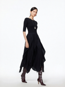 Vero Moda | Layered Spliced Waist-accentuating Autumnal Dress