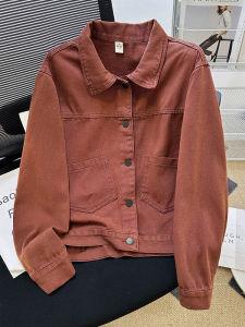 แจ็คเก็ตยีนส์ทรงหลวมสไตล์ลำลองสำหรับผู้หญิงในฤดูใบไม้ผลิและฤดูใบไม้ร่วง ทรงเข้ารูปหลายสี สไตล์ย้อนยุค เสื้อแจ็คเก็ตยีนส์สั้นสำหรับผู้หญิง