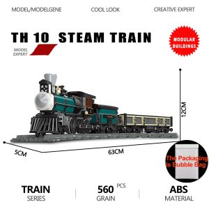 Technical Train Model Building Blocks Plastic Steam Locomotive Train Bricks Playable Assembly Ideas Railway Toys For Kids Gifts