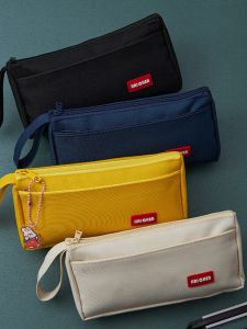 Large Capacity Canvas Pencil Case Simple Design Student Stationery Bag Ins Style Pencil Holder for Boys Girls Primary School