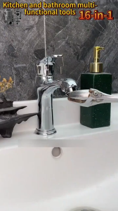 16 in 1 Wrench Tool Set For Faucet Kitchen Bathroom Multi-Purpose Maintenance Pipe Faucet Disassemble Aerator Replace Valve Core