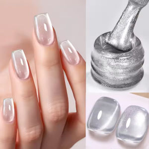 10ML 1-5PCS Electric Light Cat Eye Nail Glue Universal All-match Clear White Moonlight Cat Eye Magnet Gel Nail Polish Nail Art