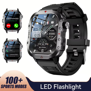 laxasfit | G.L Wear H12 and Q11 Military Smart Watch Men Outdoor Sports Fitness Tracker Health Monitor Bluetooth Call Smartwatch
