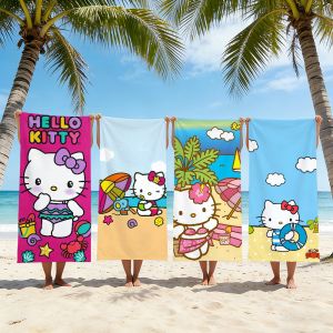 Sanrio | Cute H-Hello Kitty Towel For Swim Yoga Gym Quick Drying Soft and skin-friendly Beach Towels All-Season