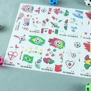 5 Sheets France Flag Temporary Tattoos Football Cup French Face Tattoo Sticker For Sports Fans Party Waterproof Body Art Sticker
