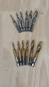 QBLADE Mata Bor Tap Drat Set Mata Bor Lubang Sekrup 6Pcs (mm)Silver Kuning 3024 3024A