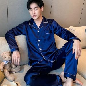 Piyama pajamas baju tidur Pria PP navy hitam merah krim abu hijau hadiah kado gift seserahan satin baju lengan panjang celana panjang laki-laki Satuan