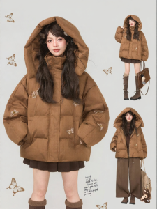 Keiko | Áo Khoác Cổ Dày Phong Cách Retro Có Mũ