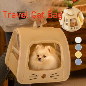 Portable Pet Dog Cat Carrier Bag Travel Cute Backpack Breathable Large Bag Anti-stress Kucing Murah Beg Kucing 宠物外出背包