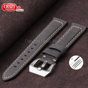 20mm 22mm 24mm 26mm Calfskin Leather Strap for Panerai for Omega Crazy Horse Watch Band Sport Bracelet Universal Men Women Wrist