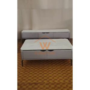 Wfurniture Fully Assembled Premium Living Room Set Tv Cabinet Coffee Table Almari Tv Meja Kopi Murah