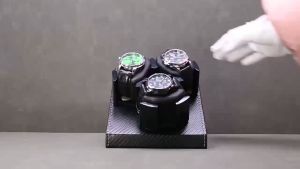 กล่องหมุนนาฬิกา 3 เรือน ผิวคาร์บอนไฟเบอร์ กล่องใส่นาฬิกา กล่องนาฬิกา กล่องหมุนนาฬิกาอัตโนมัติ watch winder