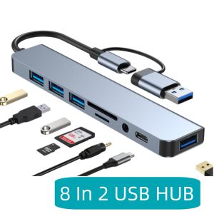 4-Port Multi Branch USB 3.0 Hub USB Hub C-Type Docking Station Adapter OTG C-Type Hub Suitable for PC USB 2.0 Huawei Macbook Pro