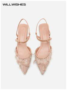 Discount Season Pointed Toe Tassel Flat Bottom Womens Sandals Fashionable Low Cut Sweet Style Daily Wear Anti-Slip Rubber Sole