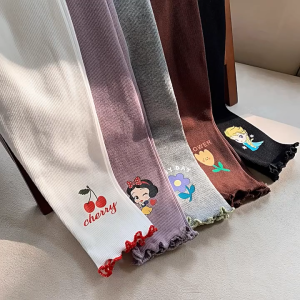 กางเกงเลกกิ้งขายาวเด็ก ผ้าฝ้ายแบบนิ่ม ยืดหยุ่น ใส่สบาย เหมาะกับฤดูหนาว และฤดูใบไม้ร่วง สําหรับเด็กผู้หญิง 0-6 ปี ความสูง110-130cm