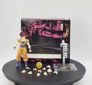 Bandai | Bandai SHF Dragon Ball Super Saiyan God Multi-form Movable Doll the Monkey King Red Hair CJ Venue Limited Spot.