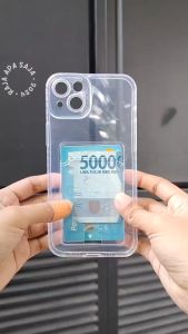 Softcase untuk IP 14 Plus: Case Kartu Slot Bening & Casing Silicon Transparan