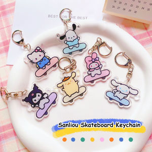 Lovelylife🔥​​​​​​​ Gantungan Kunci Akrilik Anime Kartun Gantungan Kunci Liontin Tas Pasangan Skateboard