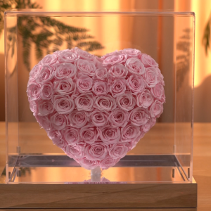 【Local Seller】3D Heart-Shaped Eternal Preserved Roses Gift for Her Birthday Anniversary Weddings Home Decor
