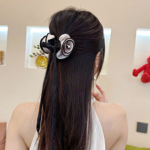 Phong cách Hàn Quốc Vải nơ cài tóc móng vuốt Retro ba chiều thời trang kẹp tóc hình hoa cá mập Rhinestone Clip ptq