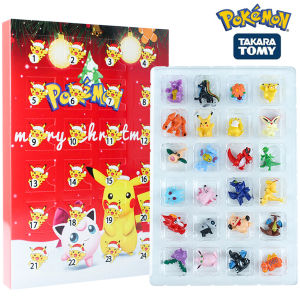 Bandai | 24Pcs Set Pokemon Figure Christmas Halloween Advent Calendar Gift Kawaii Pikachu Anime Figural Action PVC Model Kid Toy