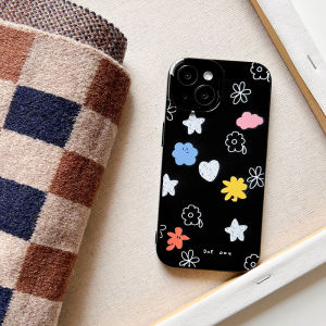 Adorable Cloud Flower Soft Shell Case for   15Promax/14Pro Compatible with  13/12 TPU Material Ins Style