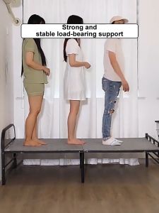 Folding Bed Heavy Duty Bed Frame Foldable Bed Frame Sturdy Metal Bed with Frame Single Nap Bed Camp Bed Office