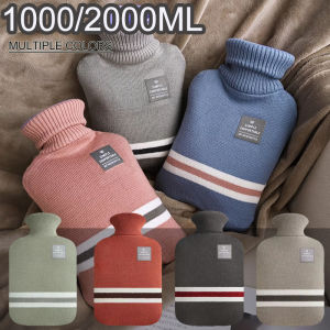 1/2L Hot Water Bottle with Knitted Cover Large Capacity Hot Water Bag for Female Warm Belly Hands Inject Water Hot Water Bag