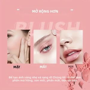 Phấn Má Hồng 3D Mờ Màu Tự Nhiên Phấn Tạo Khối Khuôn Mặt Phong Cách Hàn Quốc Chống Thấm Nước Lâu Trôi Trang Điểm Mềm Mại Cho Nữ