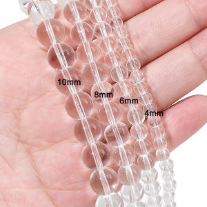 Hạt Thủy Tinh Tròn 38cm 1 Túi Đường Kính 4/6/8/10mm Phụ Kiện Làm Vòng Tay Vòng Cổ DIY