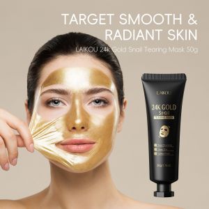 LAIKOU 24K Gold Snail Peel Off Mask - Blackhead & Acne Removal | Deep Cleansing | Pore Minimizer (50g)