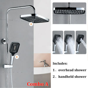 Shower Combo12 inch Large Panel Rain Shower Head/Handheld Shower Combination Bathroom Handheld Three-mode Booster Set