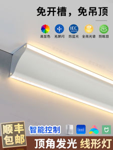 Glowing Lighting Strip Ceiling Mounted Linear Light Living Room Corner Line Recessed Channel No Slot Needed