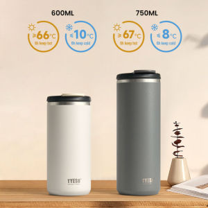 TYESO 600ml/750ml Tumbler Coffee Cup Stainless Steel Vacuum Insulated Inner Outdoor Portable BPA Free Water Cup For Summer