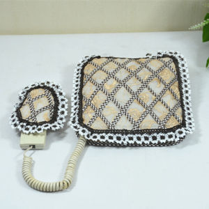Korean Style Embroidered Cloth Art Telephone Dust Cover Two-Piece Set Receiver Cover Phone Case Decorative Home Fabric