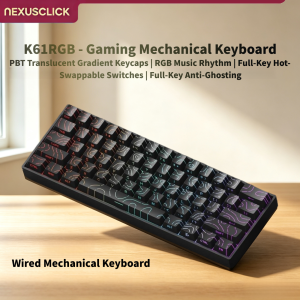 NexusClick 61 Keys Magnetic Switch Gaming KeyboardHot Swappable Wired Mechanical KeyboardRGB Backlit PBT Keycaps for PC Esport